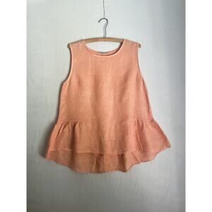 Francesca Bettini Peach Sleeveless Linen Top. Size large. Great condition.